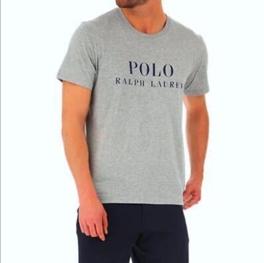 NWT POLO RALPH LAUREN LOUNGE MENS SHORT SLEEVE TEE SHIRT M GRAY CLASSIC LOGO